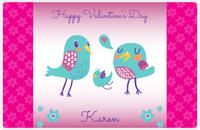 Thumbnail for Personalized Valentines Day Placemat X - Flower Birds - Pink Background -  View