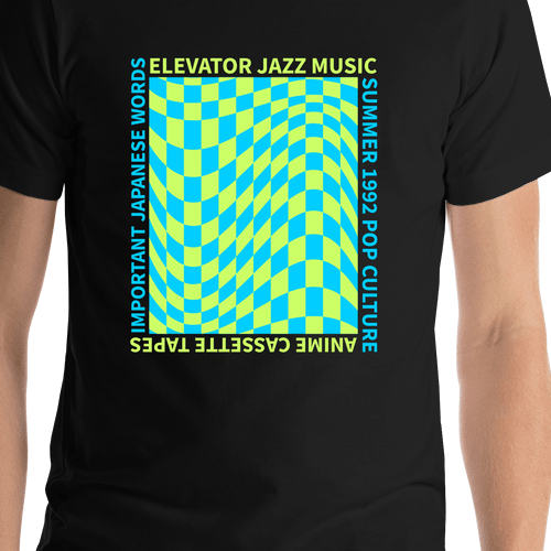 Vaporwave Aesthetic T-Shirt - Black - Shirt Close-Up View