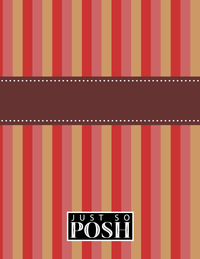 Thumbnail for Personalized Vertical Striped Notebook II - Red and Brown - Ribbon Nameplate - Back View