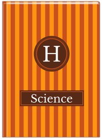 Thumbnail for Personalized Vertical Stripes I Journal - Shades of Orange - Circle Nameplate - Front View