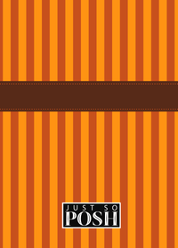 Thumbnail for Personalized Vertical Stripes I Journal - Shades of Orange - Circle Ribbon Nameplate - Back View