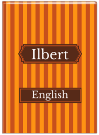 Thumbnail for Personalized Vertical Stripes I Journal - Shades of Orange - Decorative Rectangle Nameplate - Front View