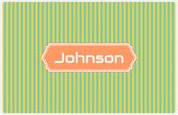 Thumbnail for Personalized Vertical Stripes Placemat - Viking Blue and Mustard - Tangerine Decorative Rectangle Frame -  View