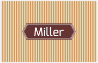 Thumbnail for Personalized Vertical Stripes Placemat - Light Brown and Champagne - Brown Decorative Rectangle Frame -  View
