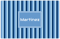 Thumbnail for Personalized Vertical Stripes II Placemat - Navy and Light Blue - Glacier Rectangle Frame -  View