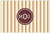Thumbnail for Personalized Vertical Stripes II Placemat - Light Brown and Champagne - Brown Circle Frame -  View