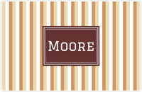 Thumbnail for Personalized Vertical Stripes II Placemat - Light Brown and Champagne - Brown Rectangle Frame -  View