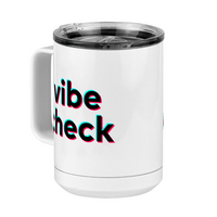 Thumbnail for Vibe Check Coffee Mug Tumbler with Handle (15 oz) - TikTok Trends - Front Left View