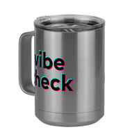 Thumbnail for Vibe Check Coffee Mug Tumbler with Handle (15 oz) - TikTok Trends - Front Left View