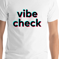 Thumbnail for Vibe Check T-Shirt - White - TikTok Trends - Shirt Close-Up View