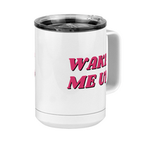 Thumbnail for Wake Me Up Coffee Mug Tumbler with Handle (15 oz) - Front Right View