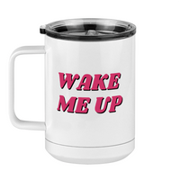 Thumbnail for Wake Me Up Coffee Mug Tumbler with Handle (15 oz) - Left View