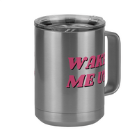 Thumbnail for Wake Me Up Coffee Mug Tumbler with Handle (15 oz) - Front Right View