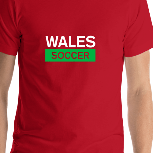 Wales Soccer T-Shirt - Red - Shirt Close-Up View