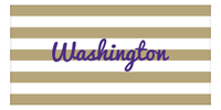 Thumbnail for Personalized Washington Striped Beach Towel - Purple and Gold - Front View