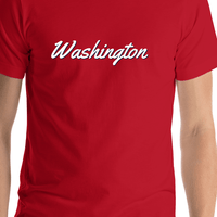 Thumbnail for Personalized Washington T-Shirt - Red - Shirt Close-Up View