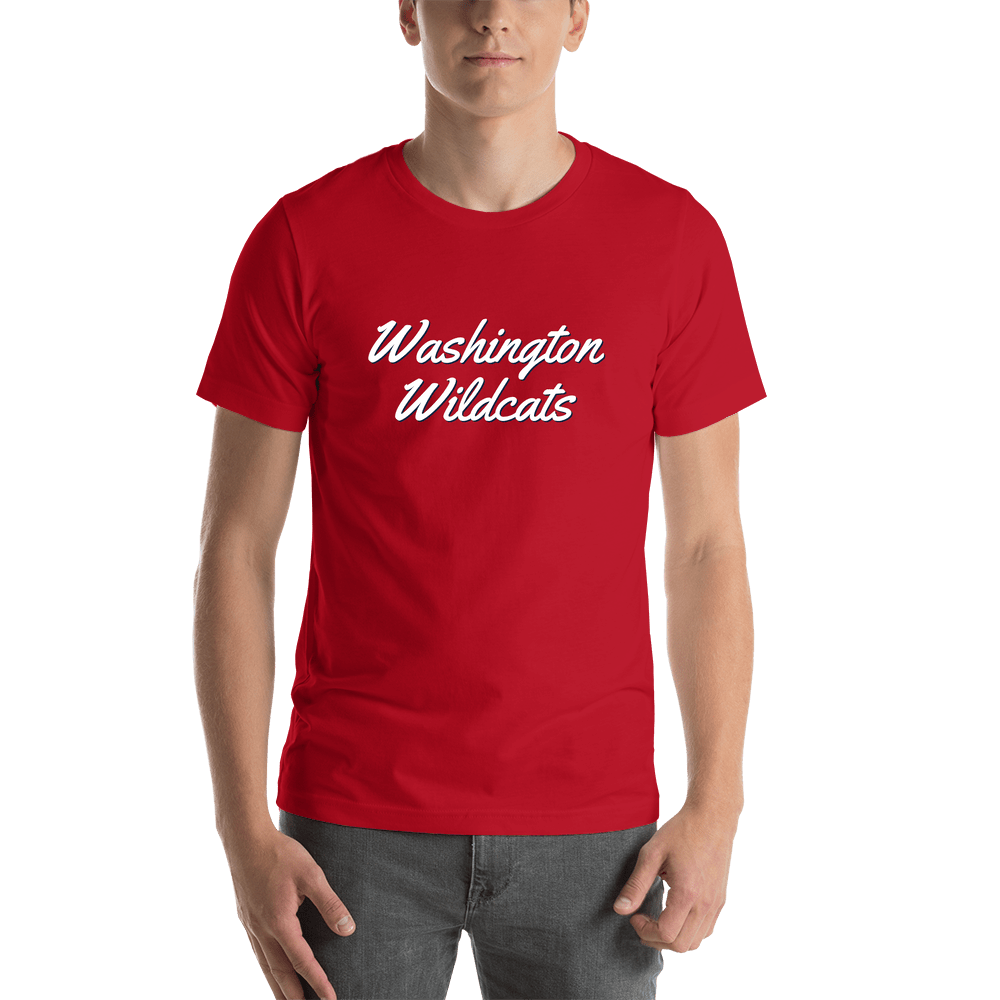 Personalized Washington T-Shirt - Red - Shirt View