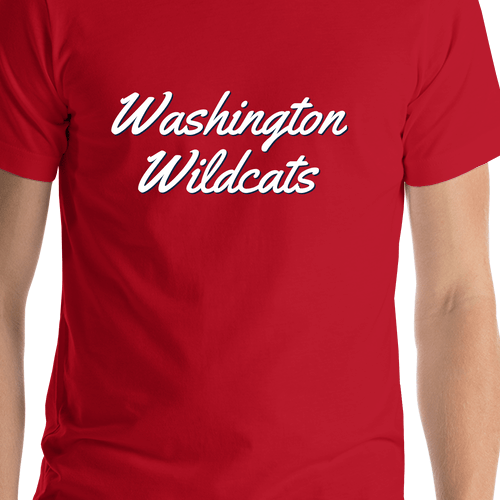 Personalized Washington T-Shirt - Red - Shirt Close-Up View