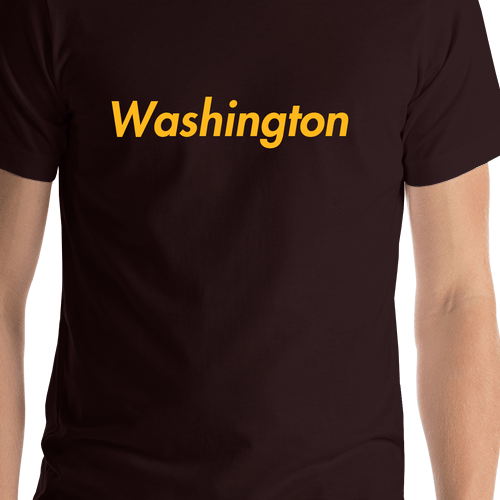 Personalized Washington T-Shirt - Reddish Black - Shirt Close-Up View