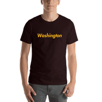 Thumbnail for Personalized Washington T-Shirt - Reddish Black - Shirt View
