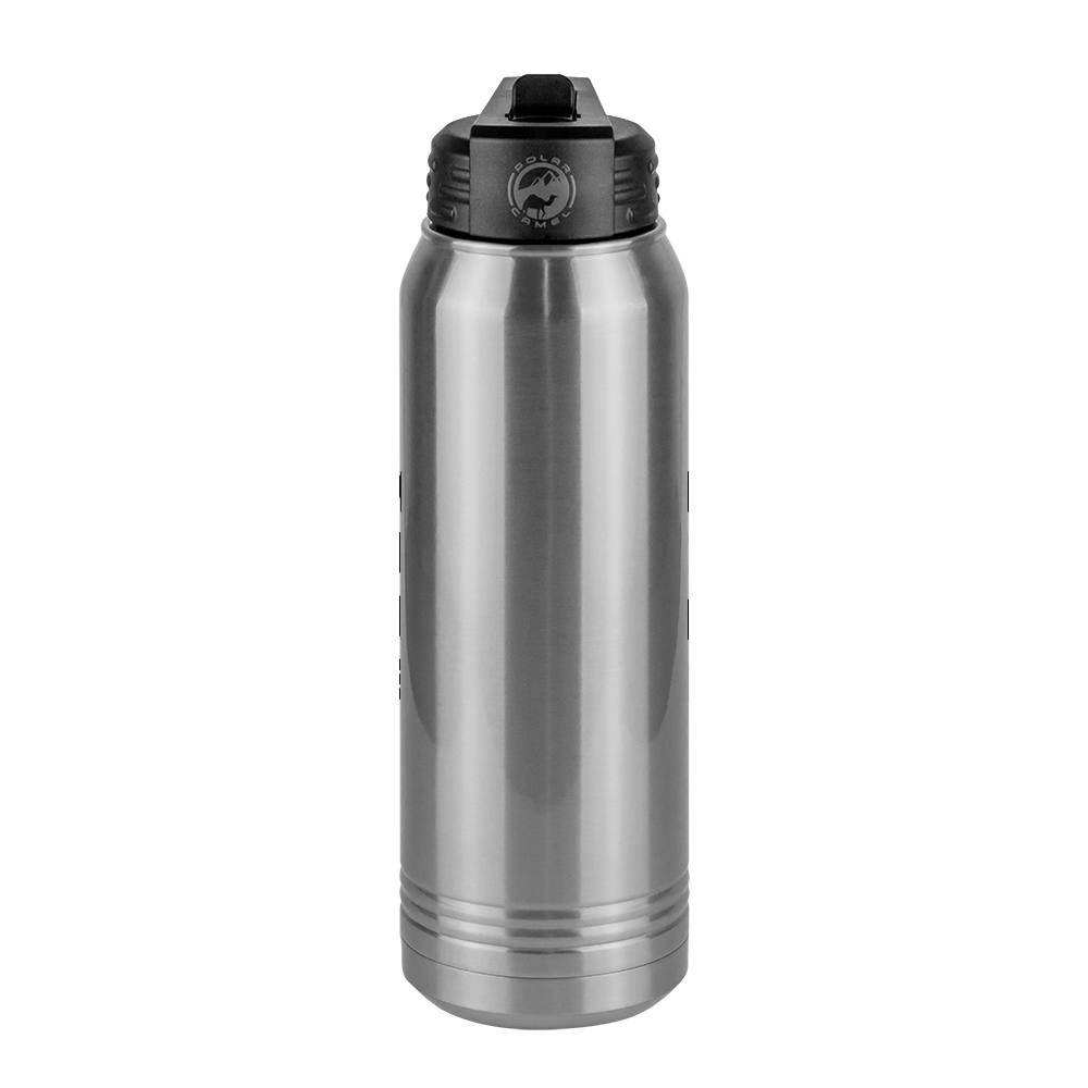 Personalized Water Bottle (30 oz) - Vertical Text - Center View