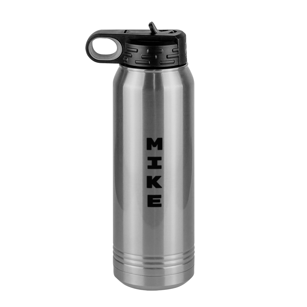 Personalized Water Bottle (30 oz) - Vertical Text - Left View