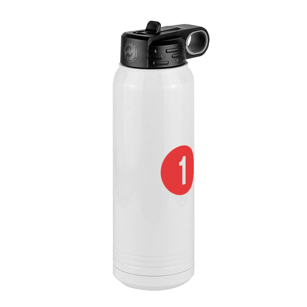 Personalized Water Bottle (30 oz) - New York Subway 1 Train - Front Right View