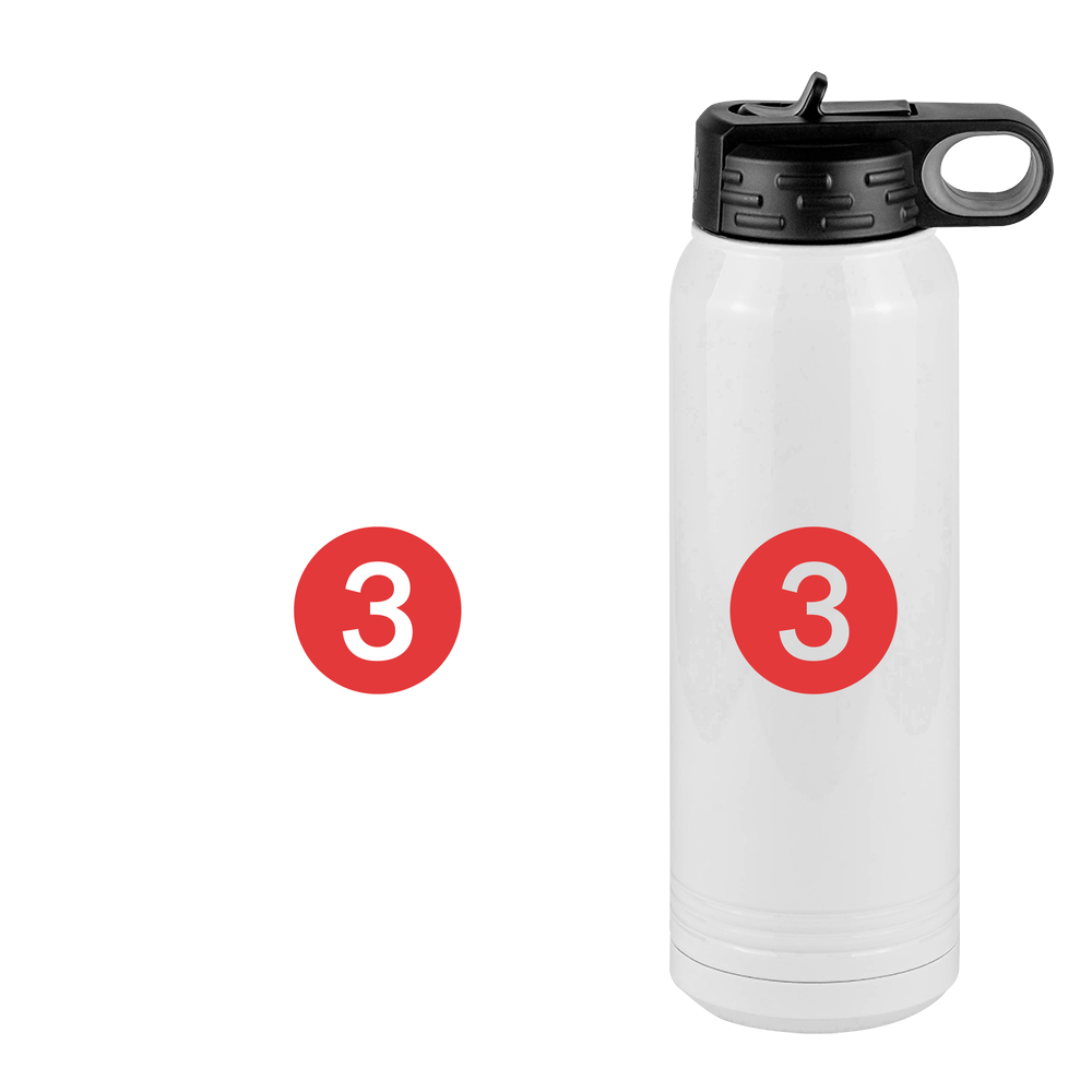 Personalized Water Bottle (30 oz) - New York Subway 3 Train - Design View