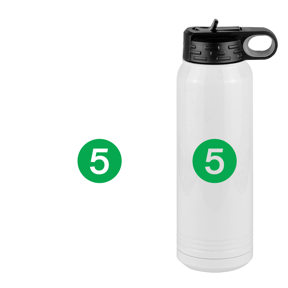 Personalized Water Bottle (30 oz) - New York Subway 5 Train - Design View