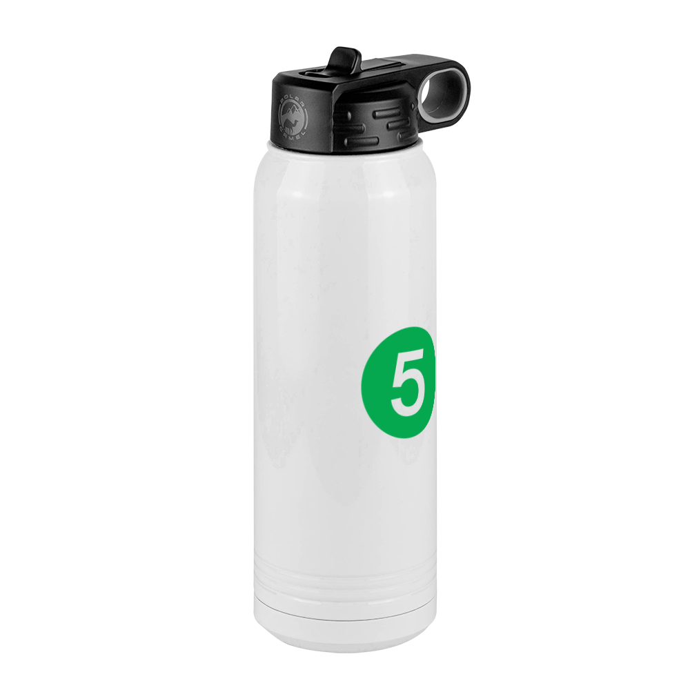 Personalized Water Bottle (30 oz) - New York Subway 5 Train - Front Right View