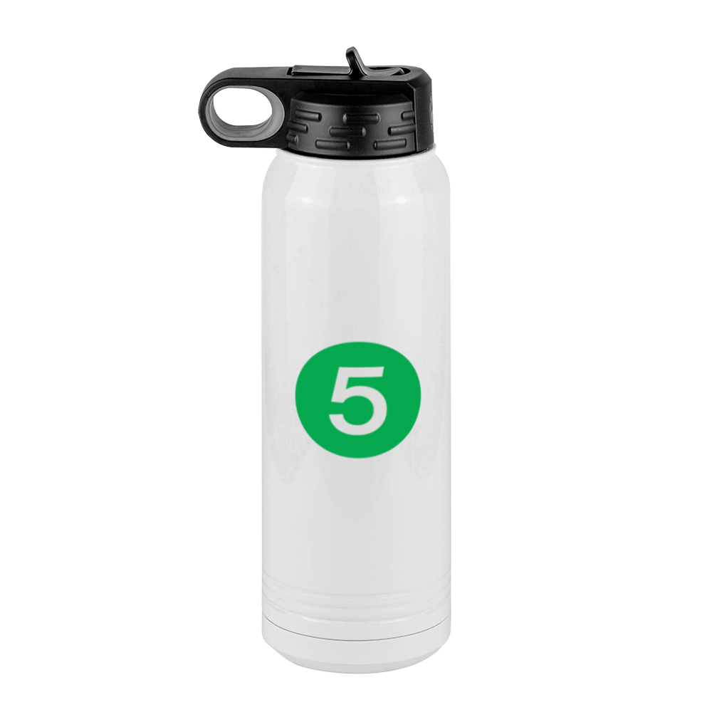 Personalized Water Bottle (30 oz) - New York Subway 5 Train - Left View