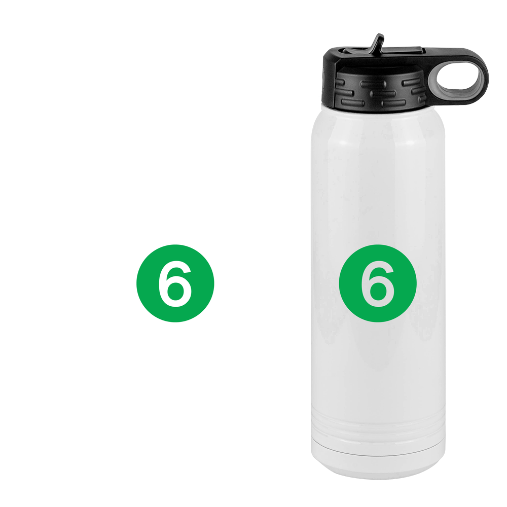 Personalized Water Bottle (30 oz) - New York Subway 6 Train - Design View