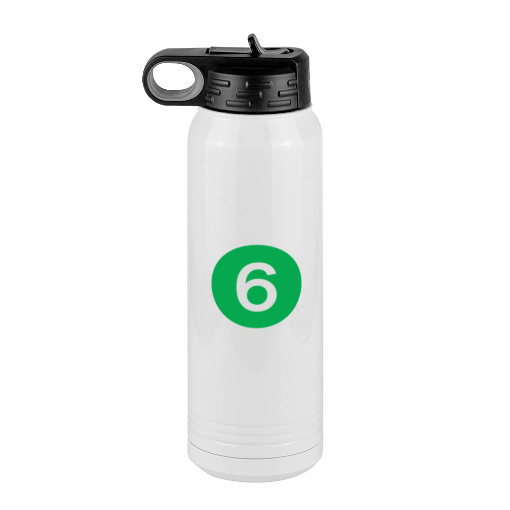 Personalized Water Bottle (30 oz) - New York Subway 6 Train - Left View