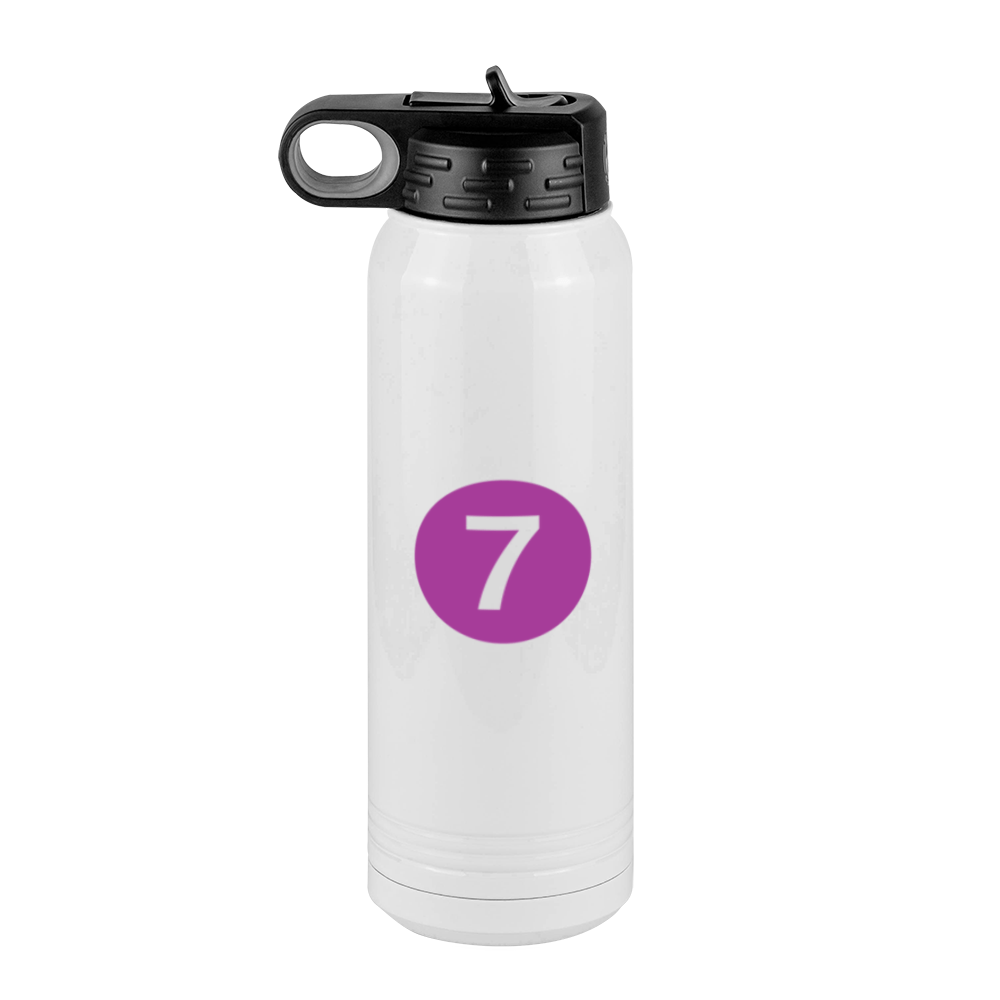Personalized Water Bottle (30 oz) - New York Subway 7 Train - Left View