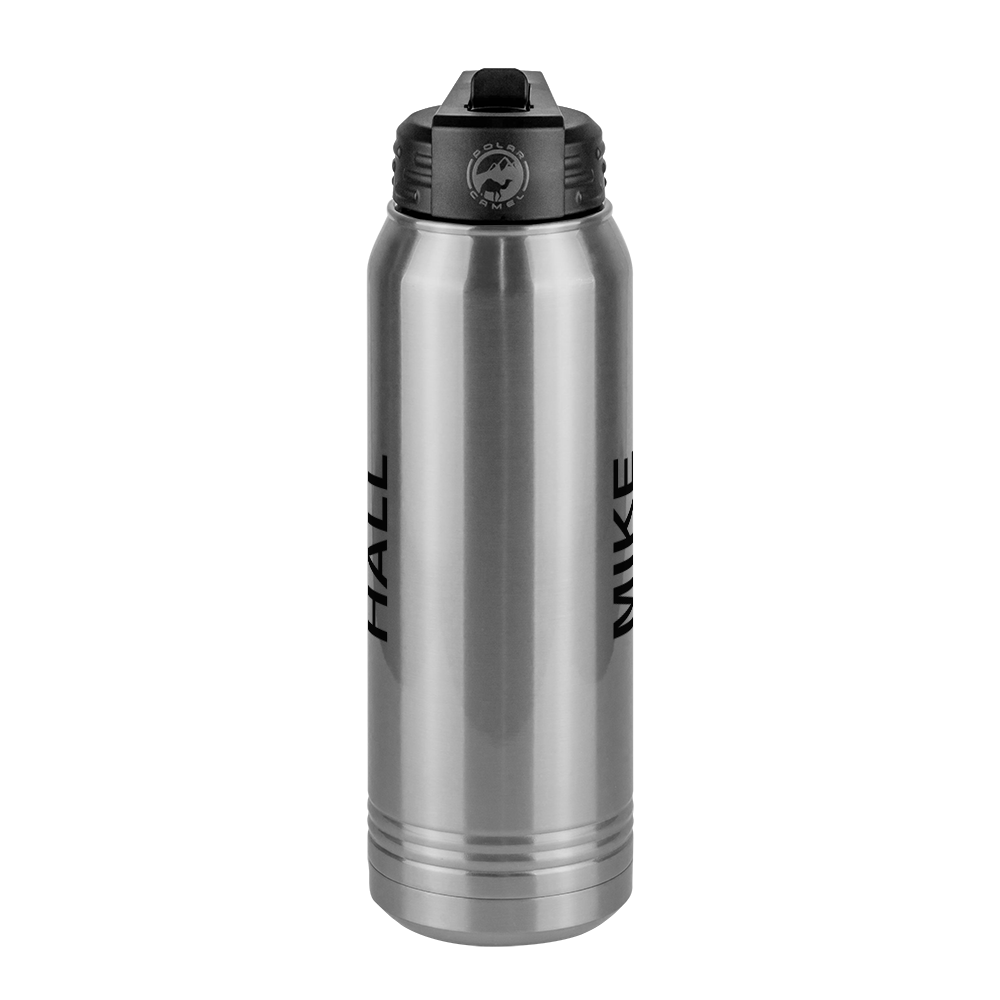 Personalized Water Bottle (30 oz) - Rotated Text - Center View