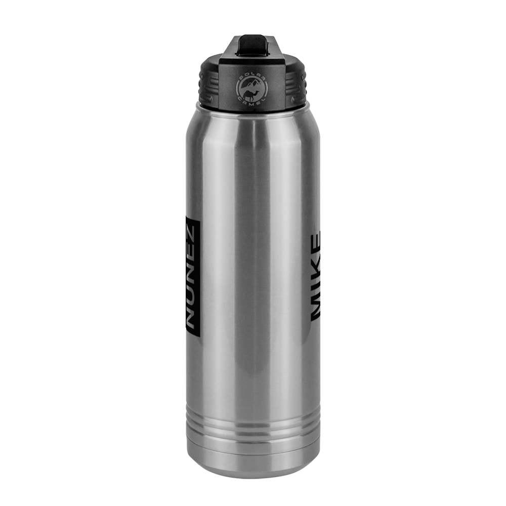 Personalized Water Bottle (30 oz) - Rotated Text - Center View