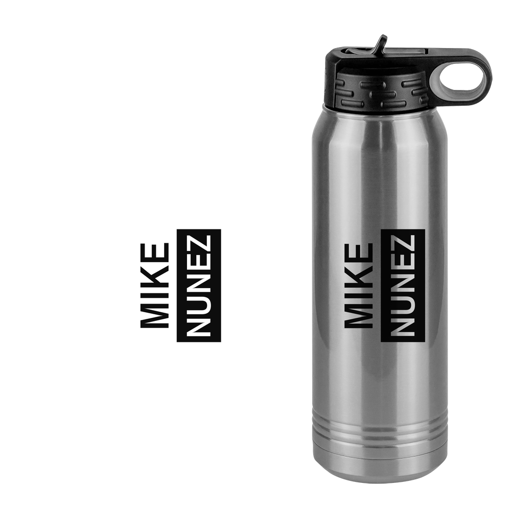 Personalized Water Bottle (30 oz) - Rotated Text - Design View