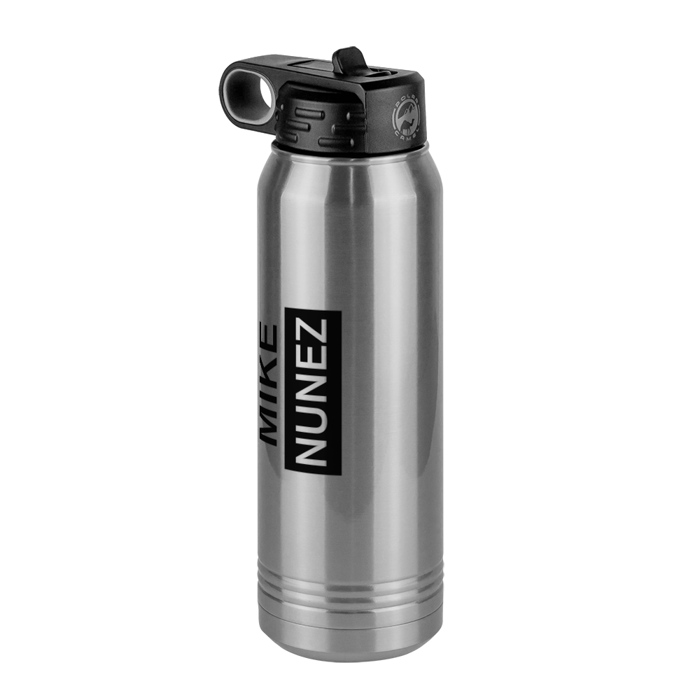 Personalized Water Bottle (30 oz) - Rotated Text - Front Left View