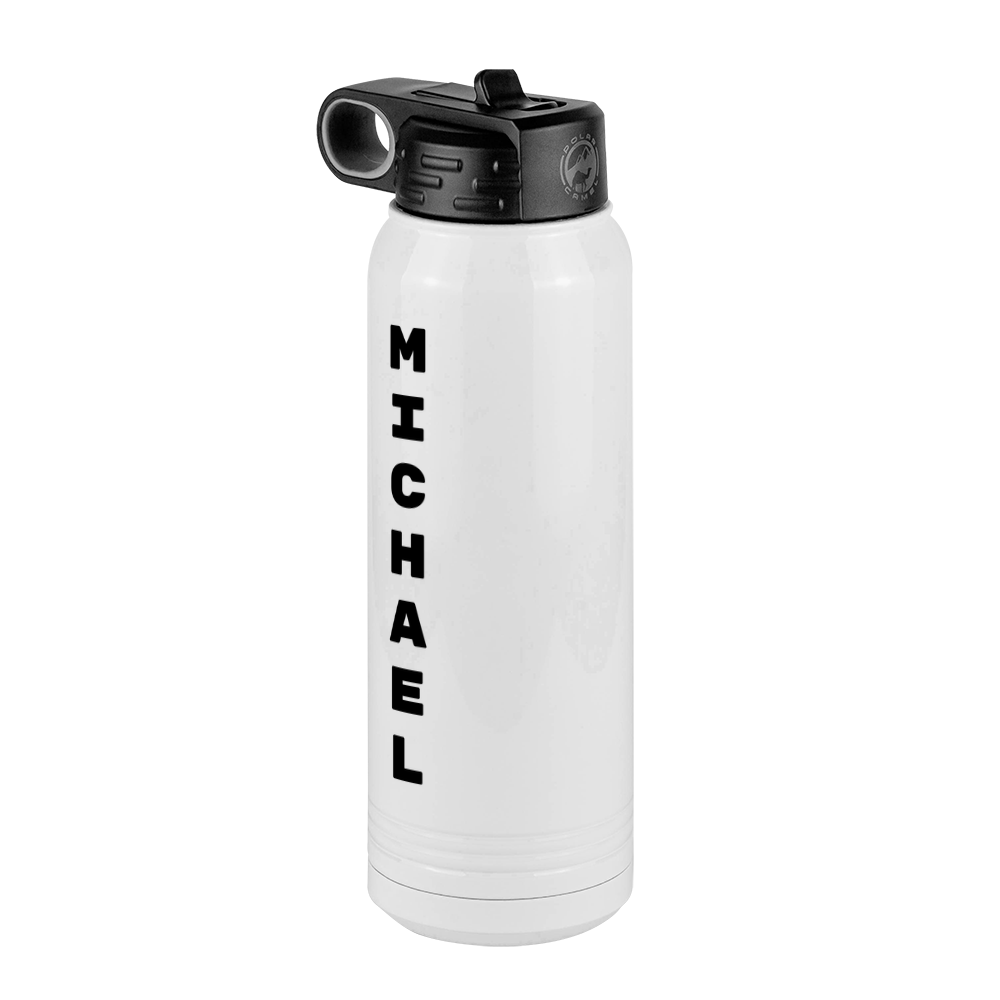 Personalized Water Bottle (30 oz) - Vertical Text - Front Left View