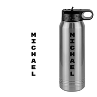 Thumbnail for Personalized Water Bottle (30 oz) - Vertical Text - Design View