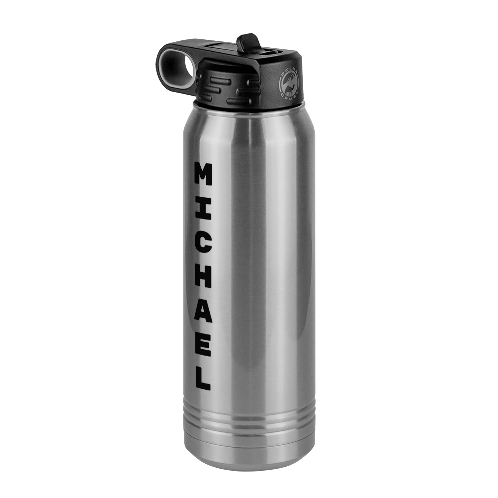 Personalized Water Bottle (30 oz) - Vertical Text - Front Left View
