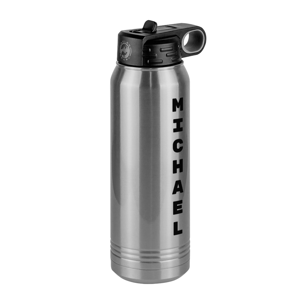 Personalized Water Bottle (30 oz) - Vertical Text - Front Right View