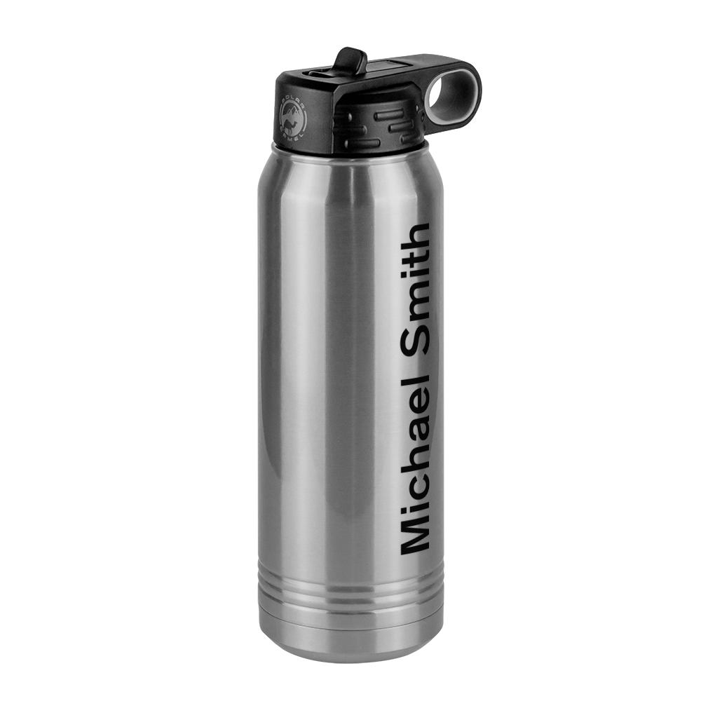 Personalized Water Bottle (30 oz) - Rotated Text - Front Right View