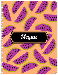 Thumbnail for Personalized Watermelon Notebook - Decorative Rectangle Nameplate - Front View