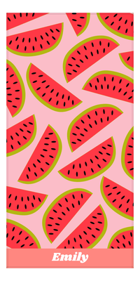 Thumbnail for Personalized Watermelon Beach Towel - Pink Background - Front View