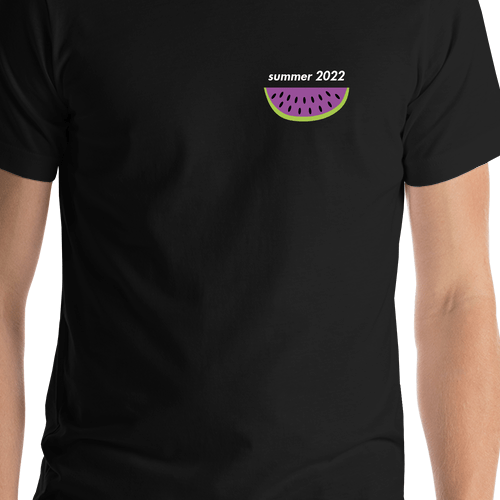Personalized Watermelon T-Shirt - Black - Shirt Close-Up View