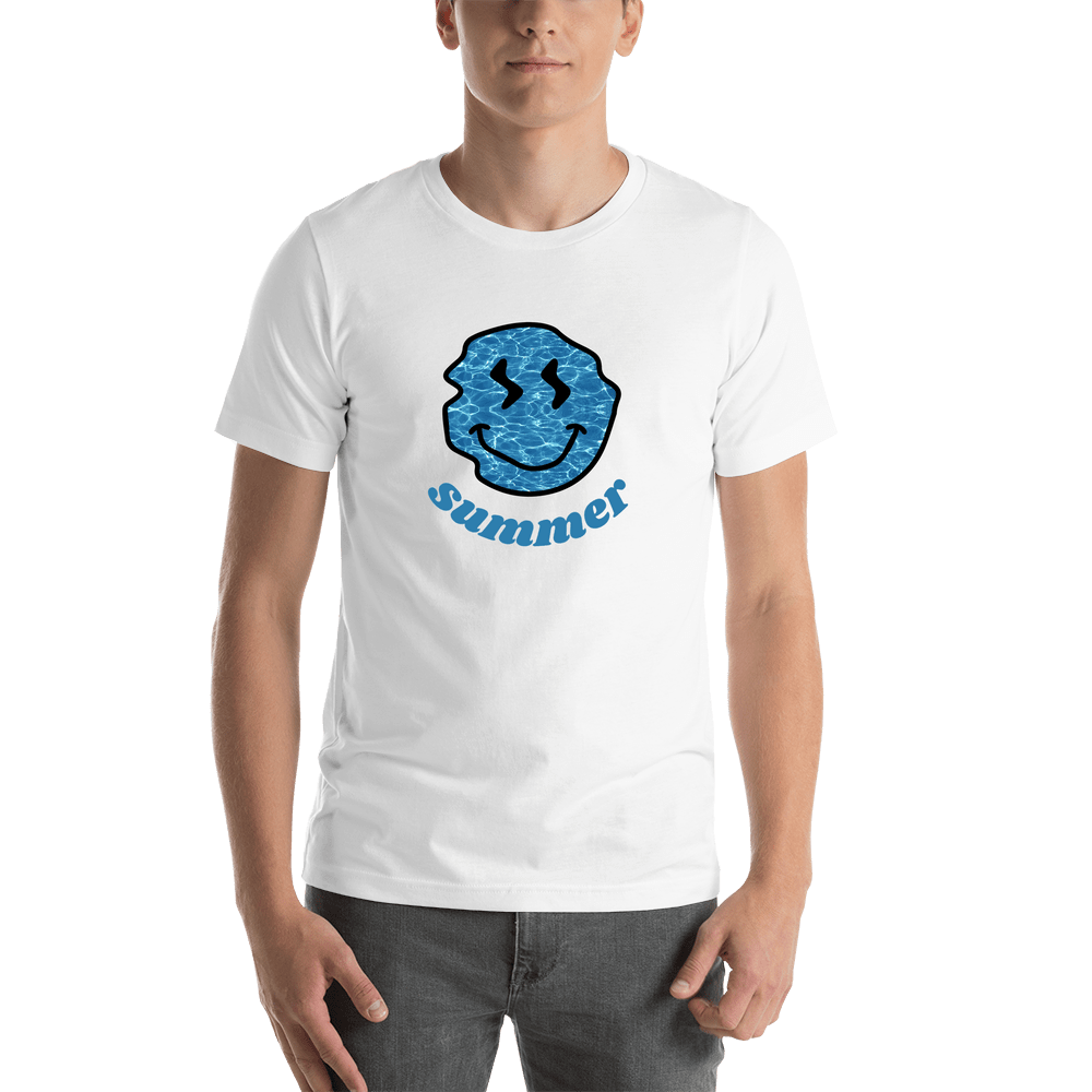 Personalized Water Smiley Face T-Shirt - White - Shirt View