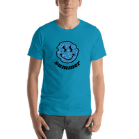 Thumbnail for Personalized Water Smiley Face T-Shirt - Aqua - Shirt View