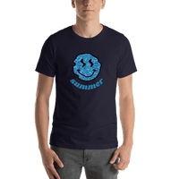 Thumbnail for Personalized Water Smiley Face T-Shirt - Navy Blue - Shirt View