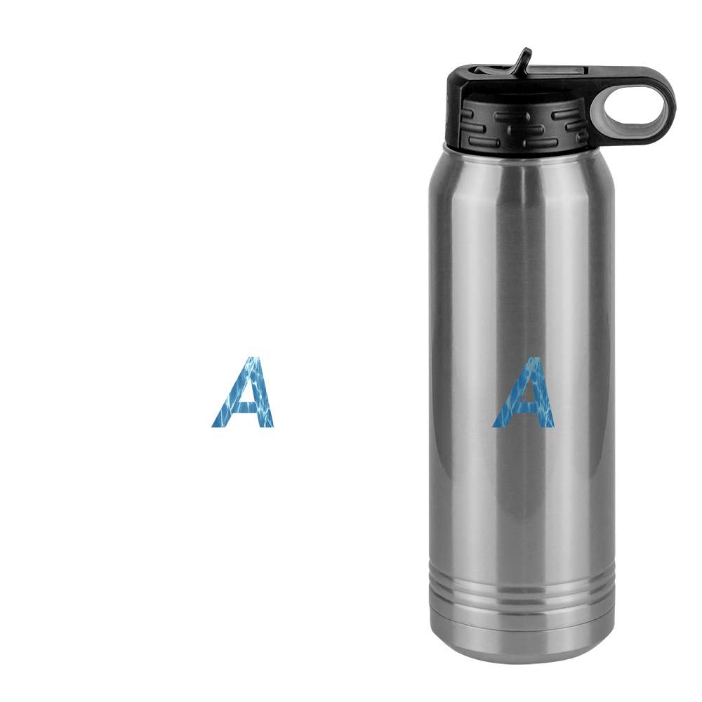 Personalized Water Text Water Bottle (30 oz) - Design View